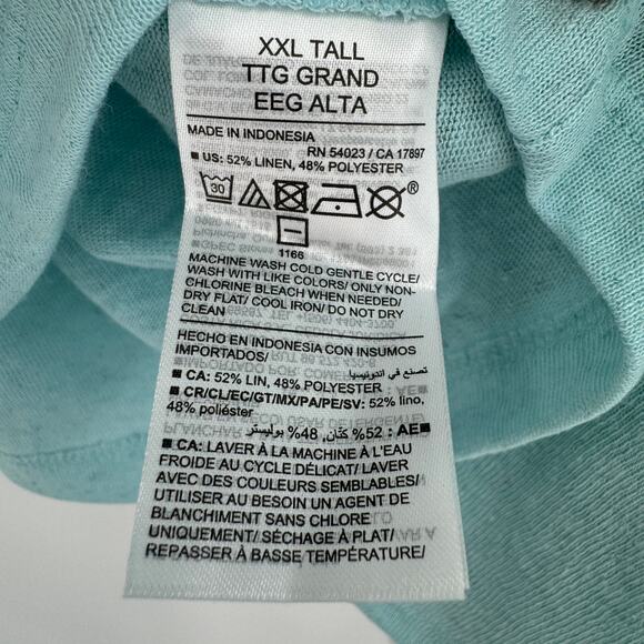 Old Navy tank tops bundle (2) linen blend blue white scoop neck XXL tall NEW - Picture 6 of 9